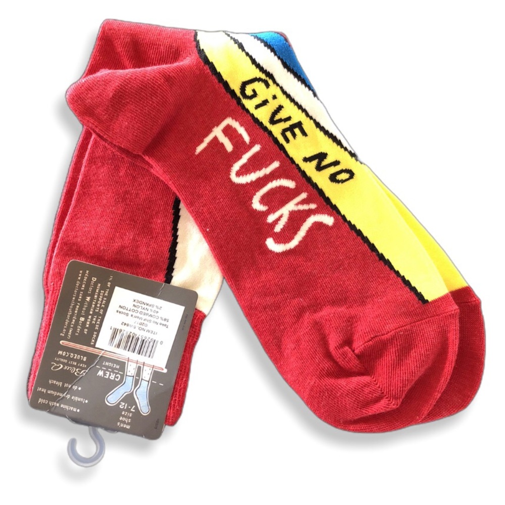 Blue Q Men's Take No Shit Crew Socks - Picture 3 of 5
